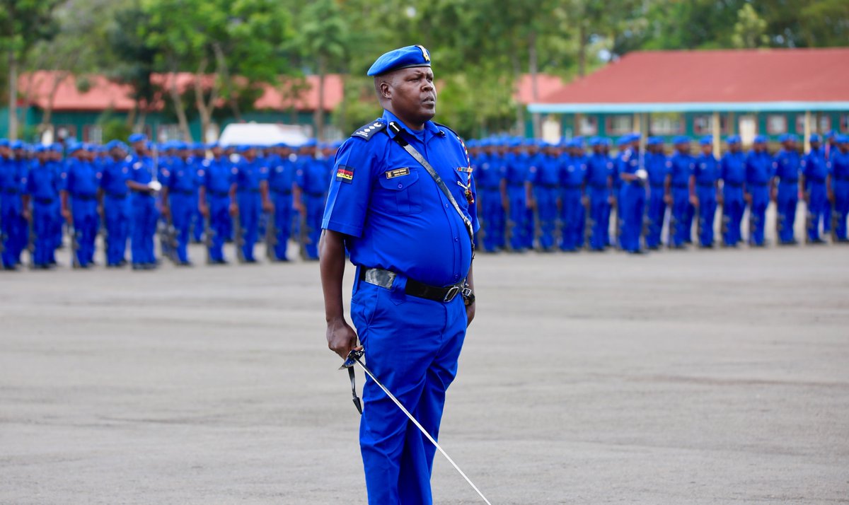 A Kenyan police officer leading a parade at past event. (Twitter)