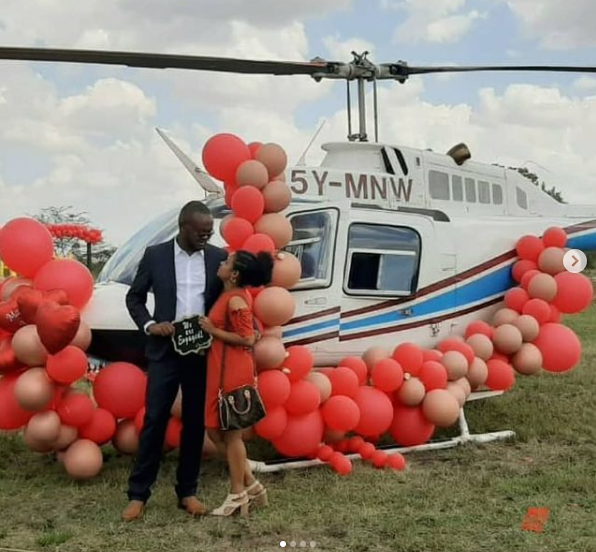 Man spares no expenses as he proposes to girlfriend in a chopper