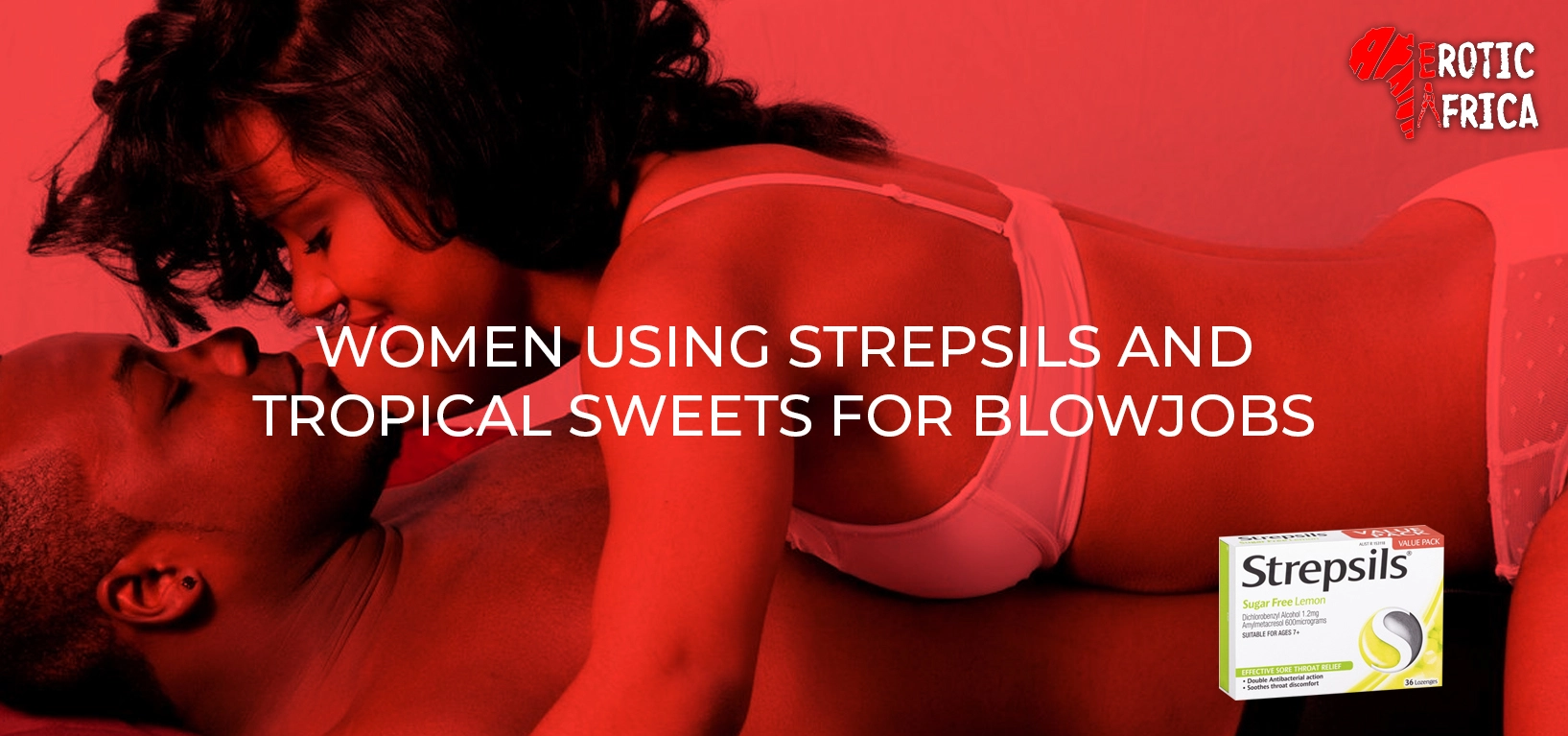 Women using strepsils and tropical sweets for blowjobs