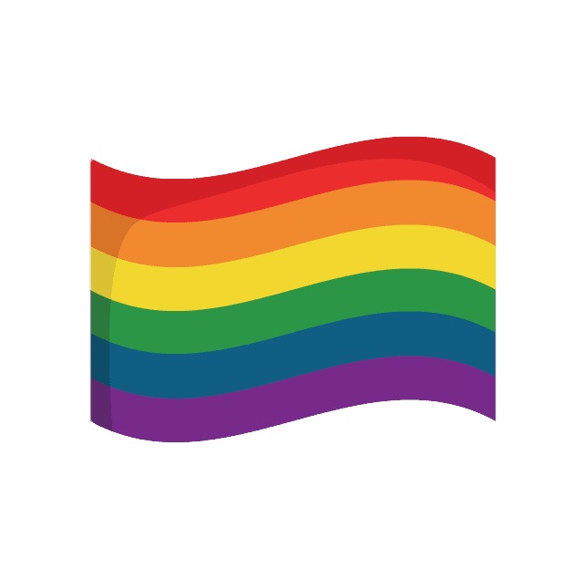 LGBTQ flag represents pride in the comunity