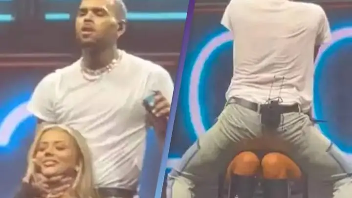 Chris Brown lap dance with lady 