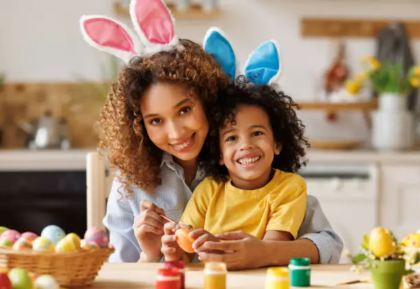 Single mom having fun with her child