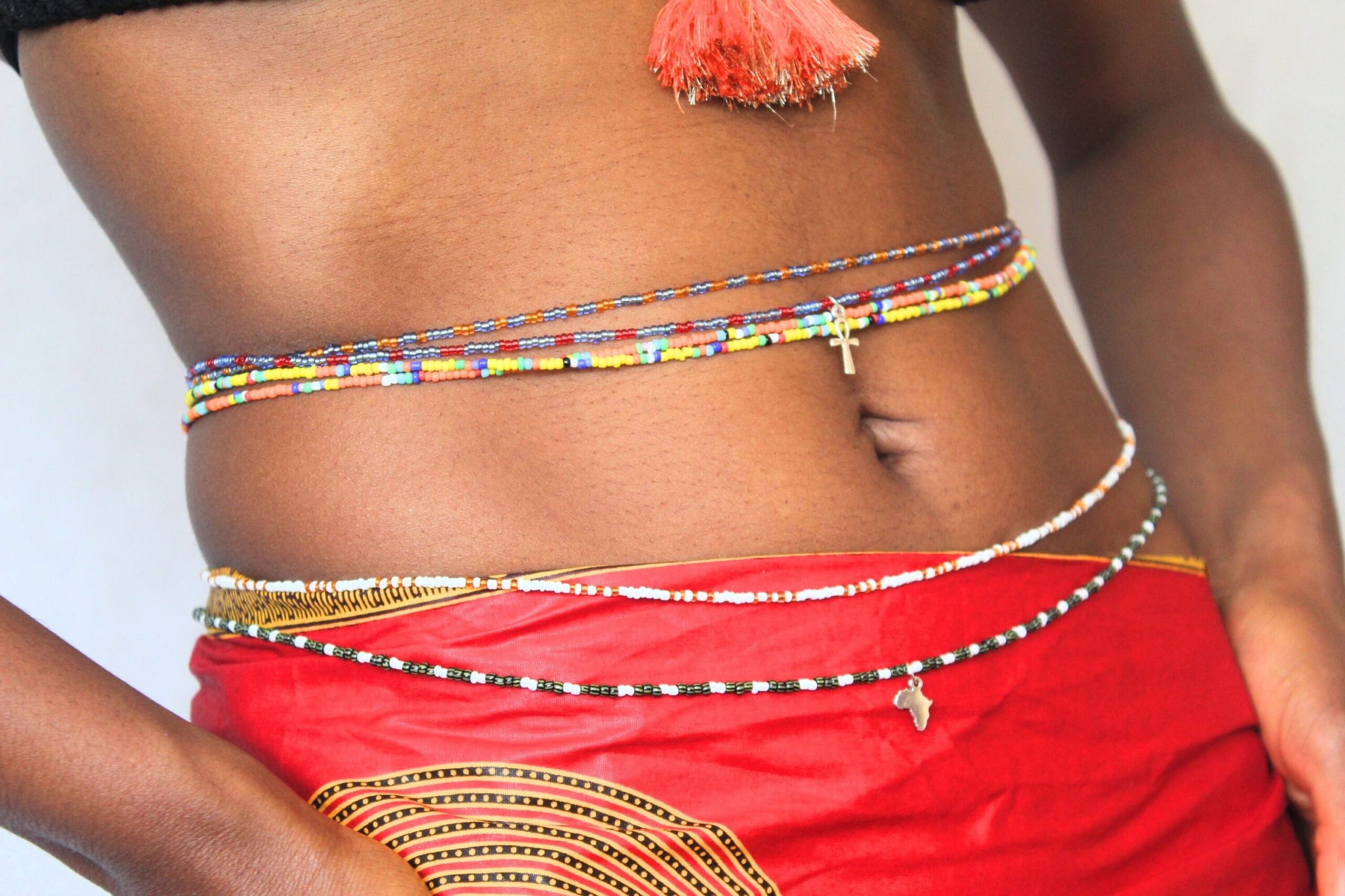 multicolored waistbeads are seductive