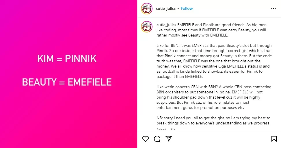 Secret Affair? BBnaija Beauty And Emefiele CBN Governor Secret Relationship Exposed 1
